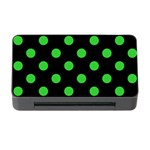 Polka Dots - Lime Green on Black Memory Card Reader with CF