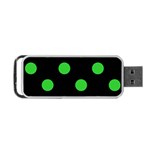 Polka Dots - Lime Green on Black Portable USB Flash (Two Sides)