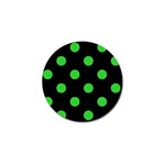 Polka Dots - Lime Green on Black Golf Ball Marker (4 pack)