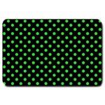 Polka Dots - Lime Green on Black Large Doormat