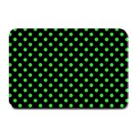 Polka Dots - Lime Green on Black Plate Mat