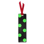Polka Dots - Lime Green on Black Small Book Mark