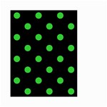 Polka Dots - Lime Green on Black Small Garden Flag (Two Sides)