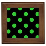 Polka Dots - Lime Green on Black Framed Tile