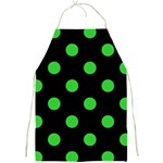 Polka Dots - Lime Green on Black Full Print Apron
