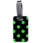 Polka Dots - Lime Green on Black Luggage Tag (Two Sides)