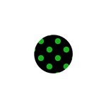 Polka Dots - Lime Green on Black 1  Mini Magnet