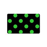 Polka Dots - Lime Green on Black Magnet (Name Card)