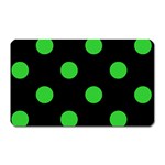 Polka Dots - Lime Green on Black Magnet (Rectangular)