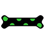 Polka Dots - Lime Green on Black Magnet (Dog Bone)