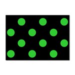 Polka Dots - Lime Green on Black Sticker A4 (100 pack)