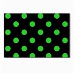 Polka Dots - Lime Green on Black Postcard 4 x 6  (Pkg of 10)
