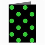 Polka Dots - Lime Green on Black Greeting Cards (Pkg of 8)