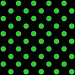 Polka Dots - Lime Green on Black ScrapBook Page 8  x 8 