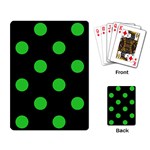 Polka Dots - Lime Green on Black Playing Cards Single Design