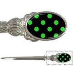 Polka Dots - Lime Green on Black Letter Opener