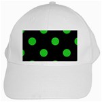 Polka Dots - Lime Green on Black Black Cap