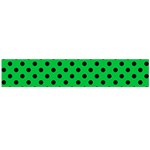 Polka Dots - Black on Dark Pastel Green Flano Scarf (Large)