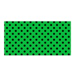 Polka Dots - Black on Dark Pastel Green Satin Wrap