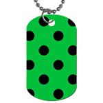 Polka Dots - Black on Dark Pastel Green Dog Tag (Two Sides)