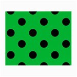Polka Dots - Black on Dark Pastel Green Small Glasses Cloth (2 Sides)