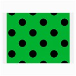 Polka Dots - Black on Dark Pastel Green Large Glasses Cloth