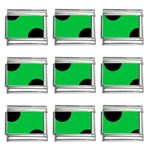 Polka Dots - Black on Dark Pastel Green 9mm Italian Charm (9 pack)