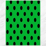 Polka Dots - Black on Dark Pastel Green Canvas 12  x 16 