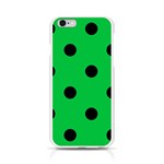 Polka Dots - Black on Dark Pastel Green Apple iPhone 6/6S Silicone Case (Transparent)