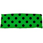 Polka Dots - Black on Dark Pastel Green Body Pillow Case (Dakimakura) (One Side)