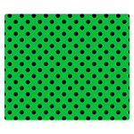 Polka Dots - Black on Dark Pastel Green Double Sided Flano Blanket (Small)