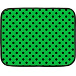 Polka Dots - Black on Dark Pastel Green Fleece Blanket (Mini)