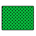 Polka Dots - Black on Dark Pastel Green Fleece Blanket (Small) (One Side)