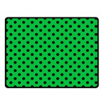 Polka Dots - Black on Dark Pastel Green Double Sided Fleece Blanket (Small) (Two Sides)