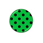 Polka Dots - Black on Dark Pastel Green Hat Clip Ball Marker (4 pack)