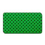 Polka Dots - Black on Dark Pastel Green Medium Bar Mat
