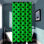 Polka Dots - Black on Dark Pastel Green Shower Curtain 36  x 72  (Stall)