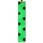 Polka Dots - Black on Dark Pastel Green Large Book Mark
