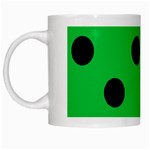 Polka Dots - Black on Dark Pastel Green Black Mug
