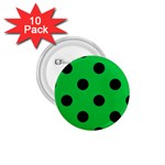 Polka Dots - Black on Dark Pastel Green 1.75  Button (10 pack)
