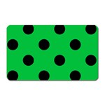 Polka Dots - Black on Dark Pastel Green Magnet (Rectangular)