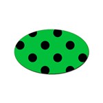 Polka Dots - Black on Dark Pastel Green Sticker Oval (10 pack)