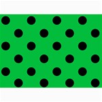 Polka Dots - Black on Dark Pastel Green 5  x 7  Photo Cards