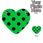 Polka Dots - Black on Dark Pastel Green Playing Cards 54 (Heart)