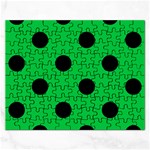 Polka Dots - Black on Dark Pastel Green Jigsaw Puzzle (Rectangular)