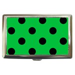 Polka Dots - Black on Dark Pastel Green Cigarette Money Case