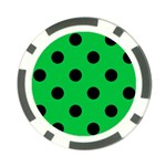 Polka Dots - Black on Dark Pastel Green Poker Chip Card Guard (10 pack)