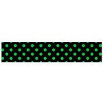 Polka Dots - Dark Pastel Green on Black Flano Scarf (Small)