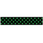 Polka Dots - Dark Pastel Green on Black Flano Scarf (Large)