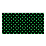Polka Dots - Dark Pastel Green on Black Satin Shawl